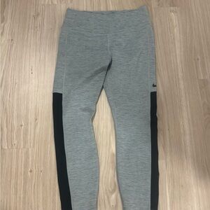Nike Heather Gray and Black Athletic Leggings